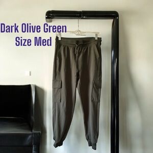 Rachel Zoe Green Jogger Track Pants with Elastic Cuffs